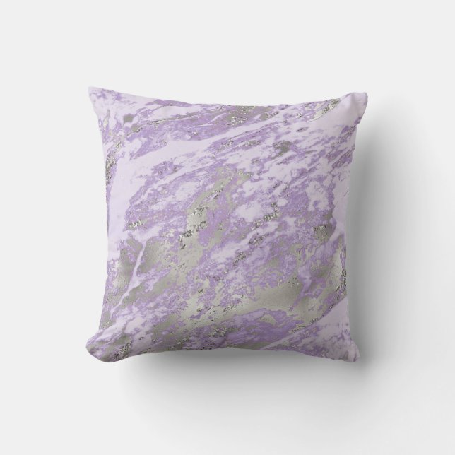 Almofada Elegant Purple Grey Abstract Chic Pattern (Frente)