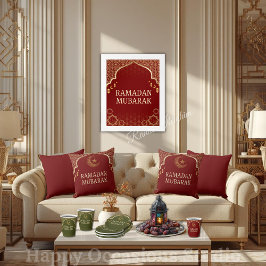 Almofada Elegant Ramadan Mubarak Throw Pillow