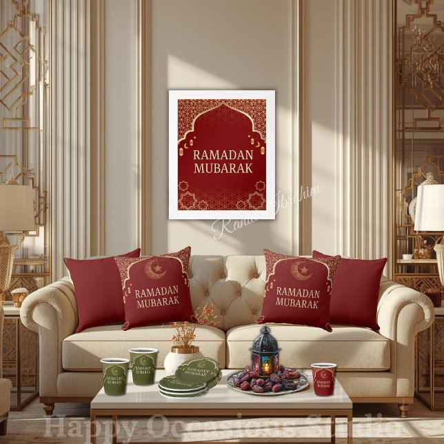Almofada Elegant Ramadan Mubarak Throw Pillow (Criador carregado)
