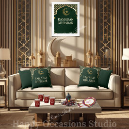 Almofada Elegant Ramadan Mubarak Throw Pillow