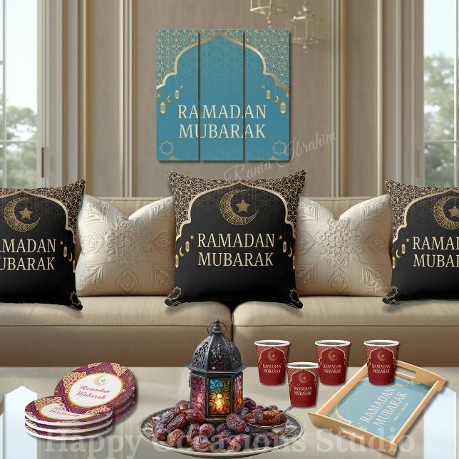 Almofada Elegant Ramadan Mubarak Throw Pillow (Criador carregado)