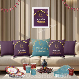 Almofada Elegant Ramadan Mubarak Throw Pillow