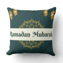 Elegant Ramadan Mubarak Throw Pillow