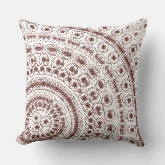 Almofada  Elegant Red Floral Mandala Pattern