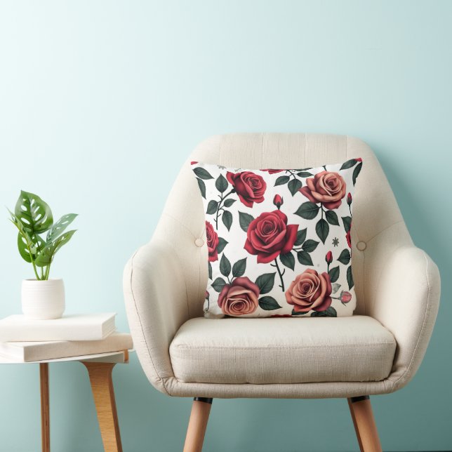 Almofada Elegant Rose Garden | Romantic Floral Pattern (Cadeira)