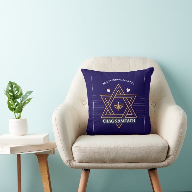 Almofada Elegant Star of David Hanukkah Pillow (Cadeira)