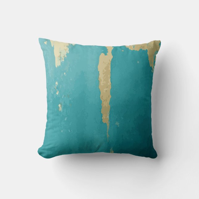 Almofada Elegant Teal Design with Gold Accents (Frente)