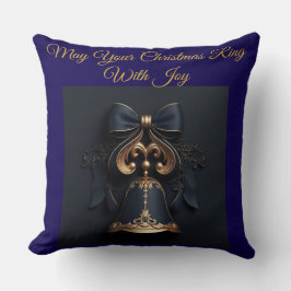 Almofada -Elegant Vintage Navy Blue and Gold Chr