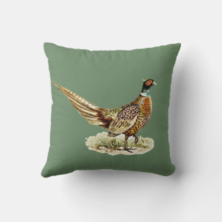 Almofada Elegant Vintage Pheasant Bird on Green