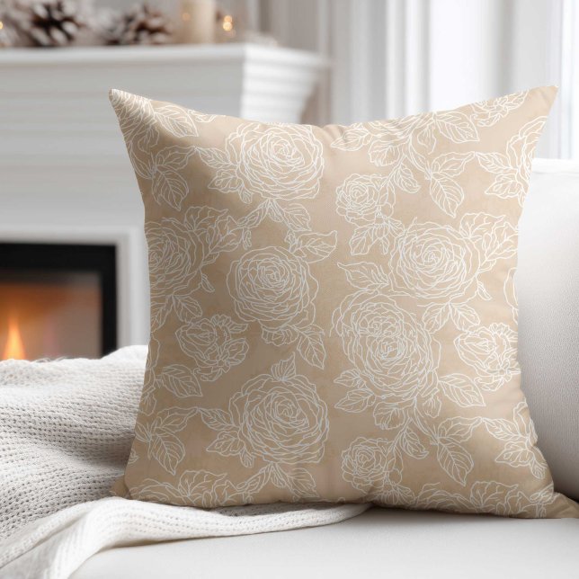 Almofada Elegant White Rose Flower  (Criador carregado)