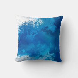 Almofada Elegante Abstrato Blue Ocean Ondas Arte Acrílica |