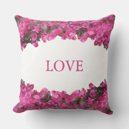 Almofada Elegante Amor Flores Tropicais em Branco
