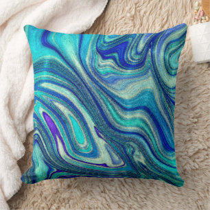 Almofada Elegante Aquamarine Paua Rainbow Shell Inspirado