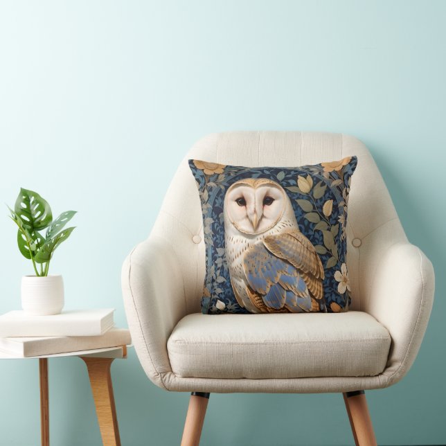 Almofada Elegante Barn Owl William Morris Inspirou Floral (Cadeira)