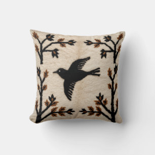 Almofada Elegante Bird Travesseiros: Beleza do Kilim Negro 