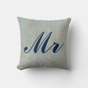 Almofada Elegante Blue e Copper Marble design, Sr. e Sra.
