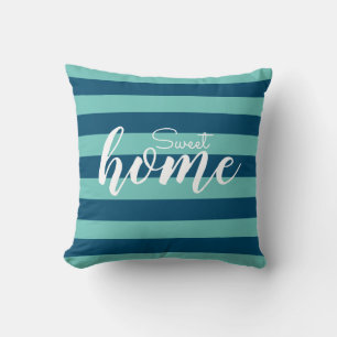 Almofada Elegante Blue Striped Patterm Test Sweet Home