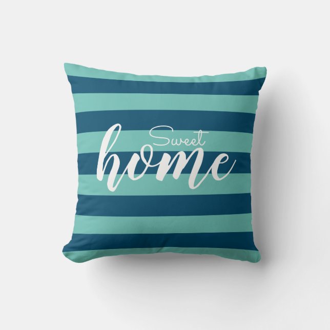 Almofada Elegante Blue Striped Patterm Test Sweet Home (Frente)