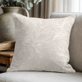 Almofada Elegante Botânico Floral Bege