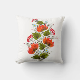 Almofada Elegante Buquê Floral Arte Folclórica