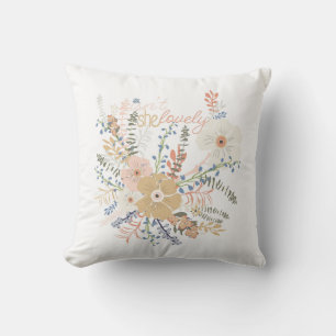 Almofada Elegante Buquê Floral Girly Dizendo Amável
