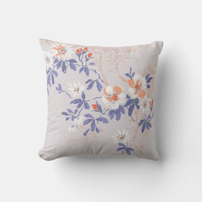 ALMOFADA ELEGANTE CHERRY BLOSSOM SILVER RED BLUE CUSHION (Frente)
