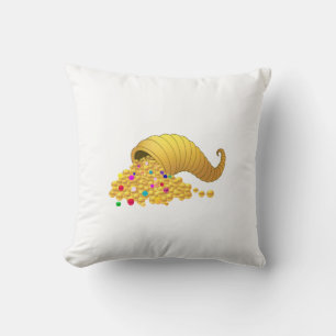 Almofada Elegante Chifre de Abundância Dourado