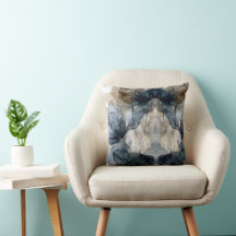 Elegante Cobertor Abstrato de Aquarela Floral Azul