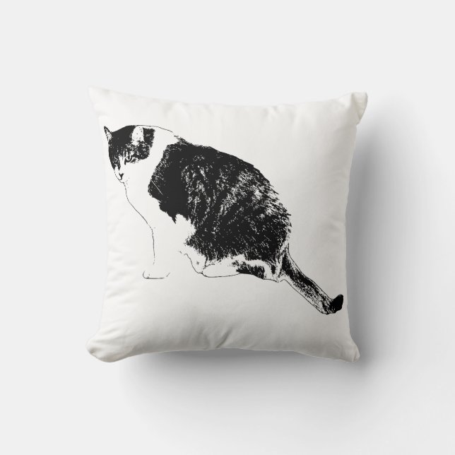 Almofada Elegante Contorno de Gato Eleva Interiores de Casa (Frente)