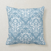 Elegante Cor damasco branca e azul