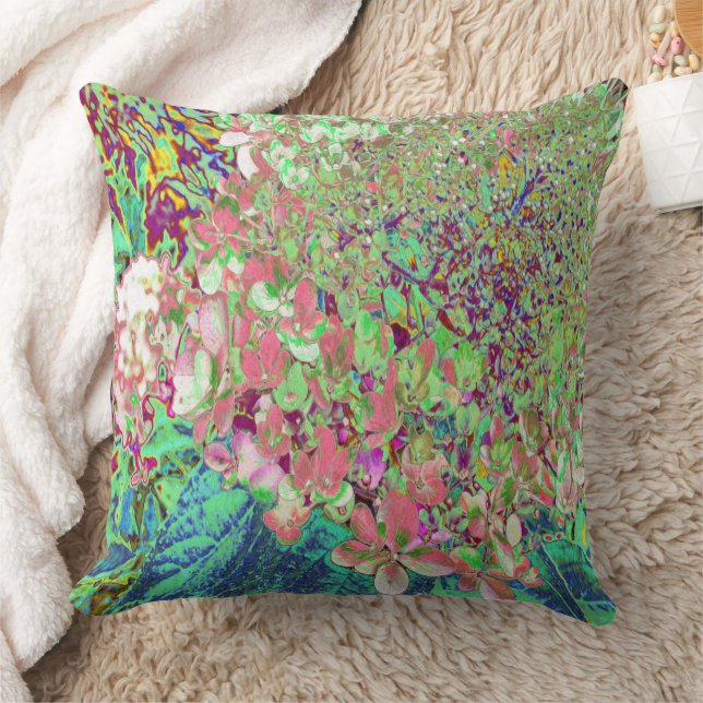 Almofada Elegante Coral e Chartreuse Limelight Hydrangea (Cobertor)