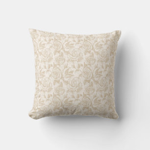 Almofada Elegante Cream Rosa Floral