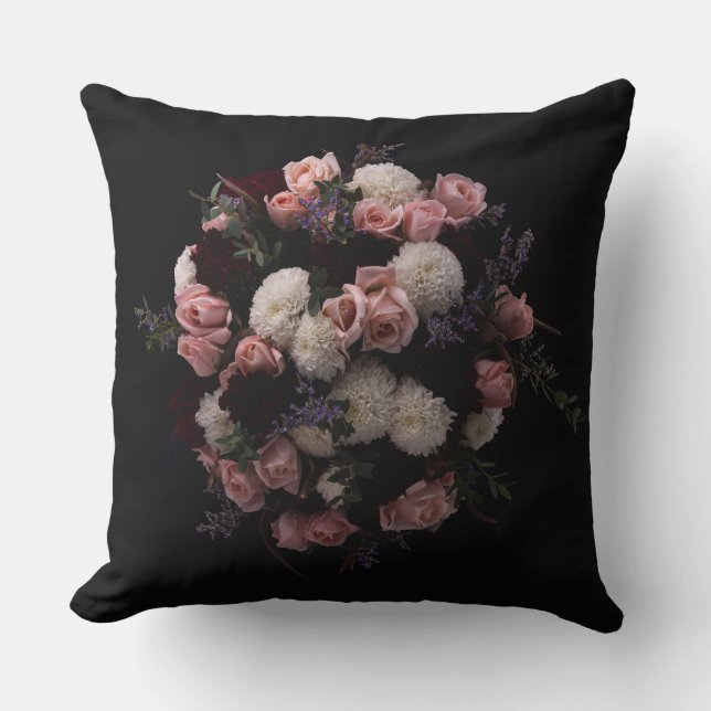 Almofada Elegante creme burgundy Travesseiro decorativo Flo (Frente)