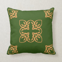 Elegante Cross Damask Motif Green Dourado