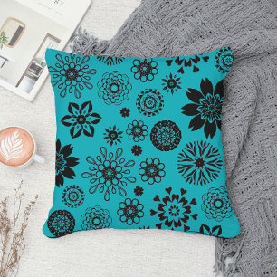 Almofada Elegante Cute Boho Floral Mandala Turquoise