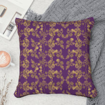 Elegante Damasco de Ouro em redemoinho Floral sobr