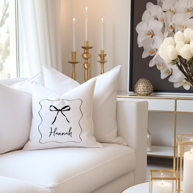 Almofada Elegante de fita de arco Personalizado (Criador carregado)