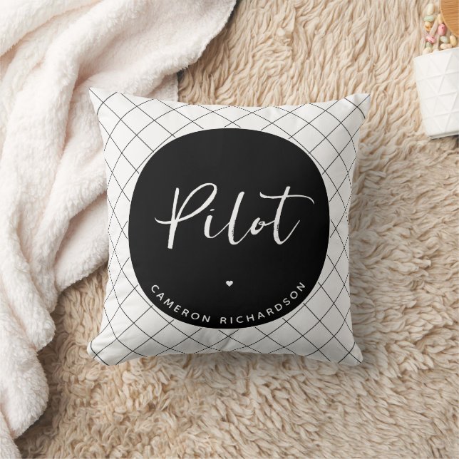 Almofada Elegante de Graduação da Escola de Aviação Piloto  (Cobertor)