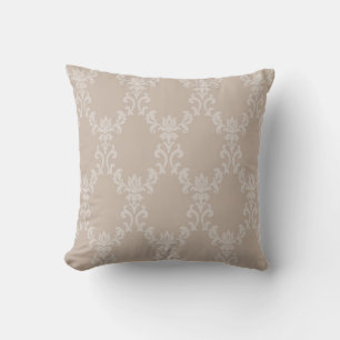 Almofada Elegante de Taupe com desenho damasco 1