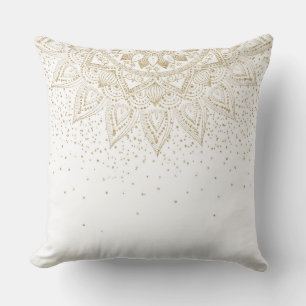 Almofada Elegante Dourado Mandala Confetti Design
