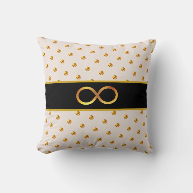 Almofada Elegante Dourado Preto e Bege (Frente)