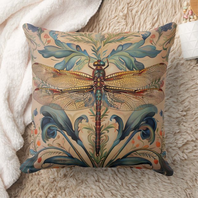 Almofada Elegante Dragonfly Travesseiro - William Morris In (Cobertor)