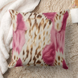 Almofada Elegante Estampa Animal Rosa Branco Dourado Femini