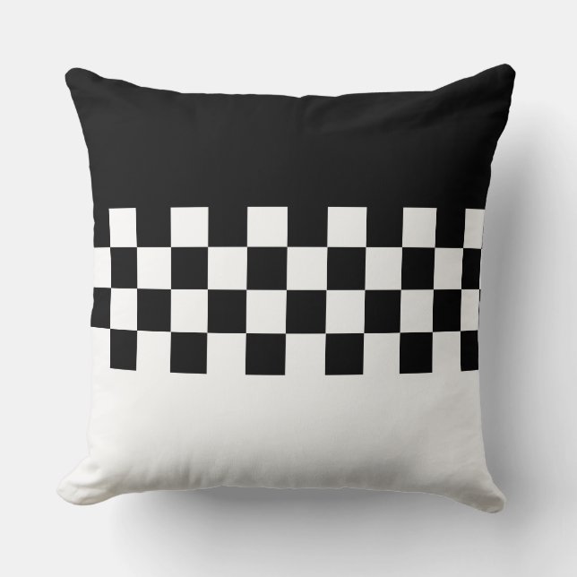 Almofada Elegante Estiloso Preto e Branco (Frente)