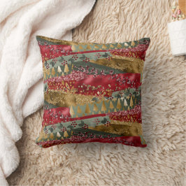 Almofada Elegante Estiloso Vermelho Verde Brilhante Dourado