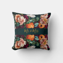 Almofada Elegante Floral Botânico Rústico Casamento Sr. & S