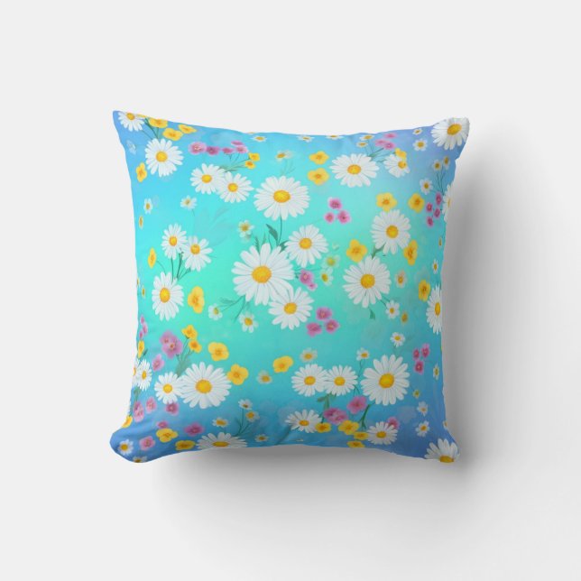 Almofada Elegante Floral Bright Daisies (Frente)
