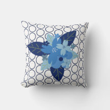 Elegante Floral Padrão Design Monocromático Azul