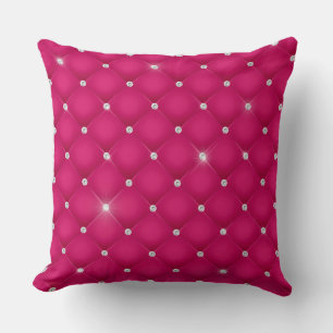 Almofada Elegante Glittering Tufted Diamond Crimson