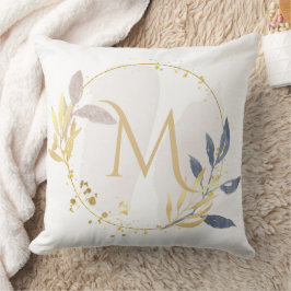 Almofada Elegante Hidrocoloração Dourada Monograma M